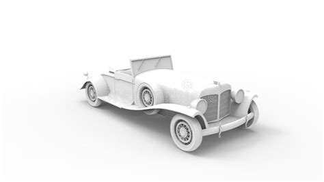 3d Rendering Of A Vintage Roadster Car Isolated In White Background