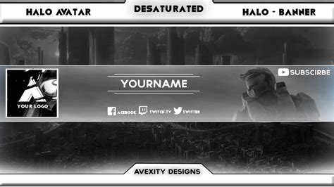 Halo Youtube Banneravatar Template Any Colour Free