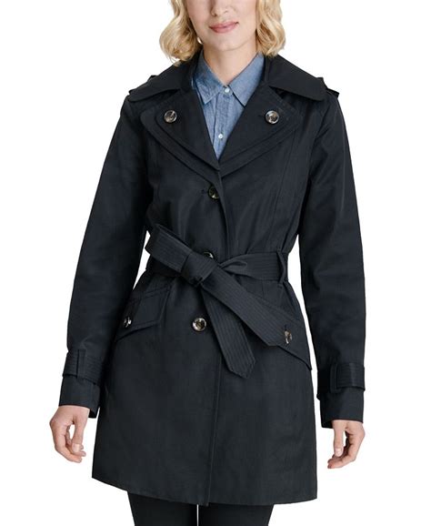 London Fog Double Collar Hooded Water Resistant Trench Coat Created