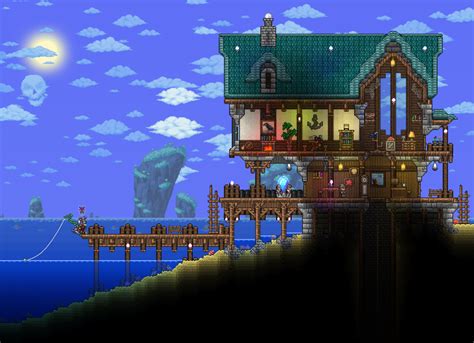 A House On The Water With A Dock In Front Of It