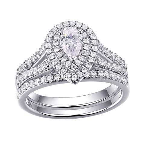 Newshe Wedding Rings For Women Engagement Ring Set 925 Sterling Silver