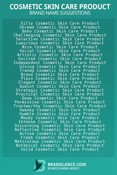 1200 Cosmetic And Skin Care Product Business Name Generator