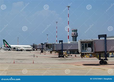 Alitalia Plane At Palermo Airport Editorial Stock Image Image Of