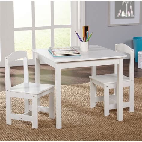 The set has lightweight construction and no exposed hardware. Study Small Table and Chair Set Generic 3 Piece Wood ...