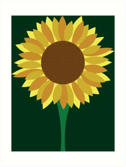 Minimalist Sunflower Art Print By Stalleydesign Redbubble