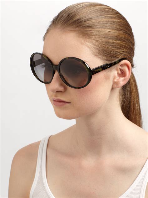 Lyst Stella Mccartney Oversized Round Plastic Sunglasses In Black
