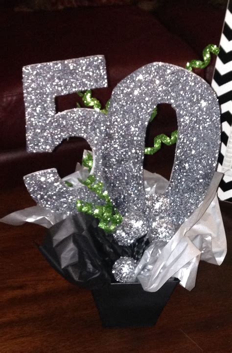 Sparkly Silver 50th Birthday Party Centerpiece Follow Us For More