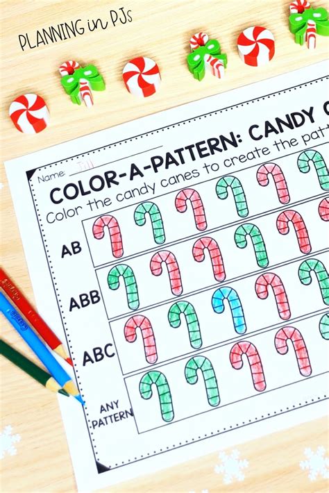 Christmas Ab Pattern Worksheets