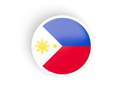 Round Concave Icon Illustration Of Flag Of Philippines