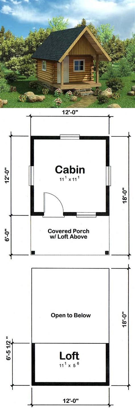 Tiny Houseplan 6024 This Compact 12 Wide Cabin Design With Loft
