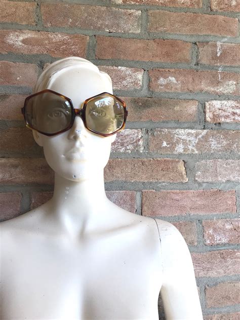 70s Oversize Sunglasses Huge Bug Eye Brown Nos Size Etsy