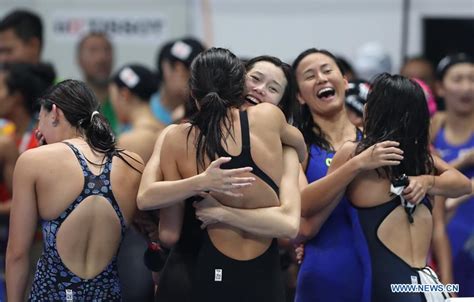 Highlights Of Women S 4x100m Medley Relay Final Of Swimming At Asian Games 2 People S Daily