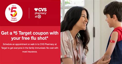 Walk into a cvs or minuteclinic located inside a target store and receive a $5 coupon when you get your flu shot. FREE $5 Target Gift Card With Flu Shot! - Freebies2Deals