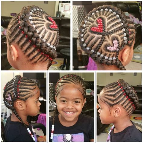 This is no different for kids braided hairstyles. Heart braid with beads | Kids hairstyles, African braids ...