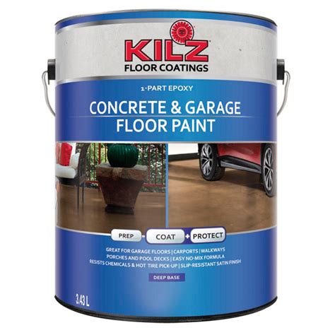 Epoxy garage floor paint buying guide. KILZ CONCRETE/GARAGE FLOOR PAINT L377301C | Réno-Dépôt