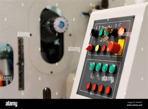 Buttons And Switches On The Control Panel Of Modern Industrial Machine
