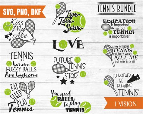 Love Tennis Svg Bundle 10 Tennis Cut Files Wimbledon Svg Etsy