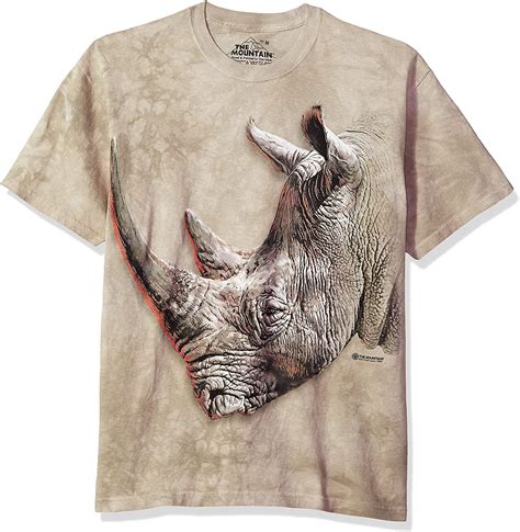 The Mountain White Rhino Unisex Adult Graphic T Shirt Green Sizes