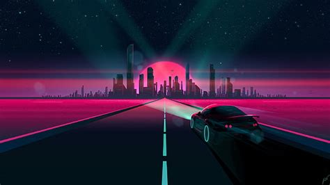 Hd Wallpaper 1980s Vibes Retro Style Outdrive Video Games
