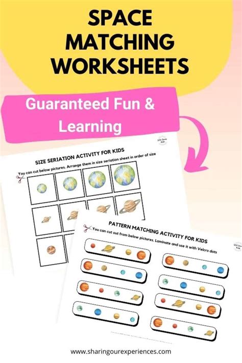 Space Themed Printable Worksheets For Preschool Pre K And Kindergarten