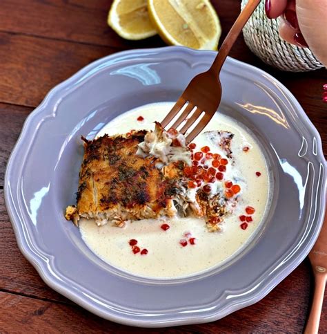 Baked Cod Fish With Creamy Sauce And Caviar Delice Recipes