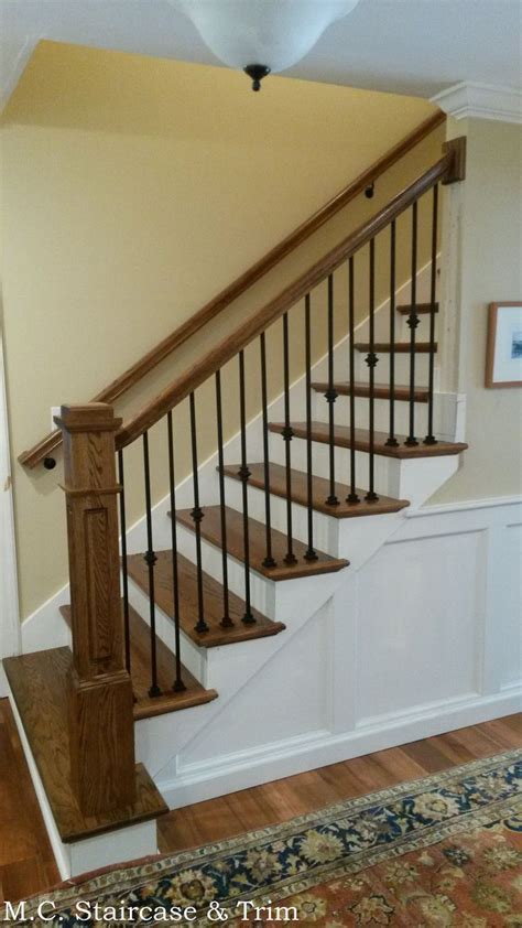 This video demonstrates one of the ways to install a box newel on aknee wall as well as the process of installing a handrail. Staircase remodel from M.C. Staircase & Trim. Removal of old treads, wooden balusters, handrail ...