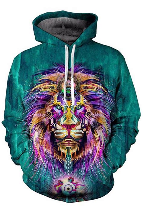 Cool Multicolor Lion 3d Hoodie Hoodies Hooded Sweatshirts 3d