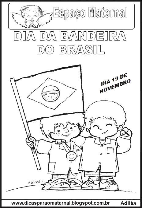 Dia Da Bandeira Do Brasil Com Atividades Para Colorir Espaço Maternal