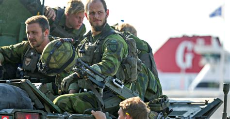 A Swedish Combat Team From An Armored Regiment Trains On The Island Of