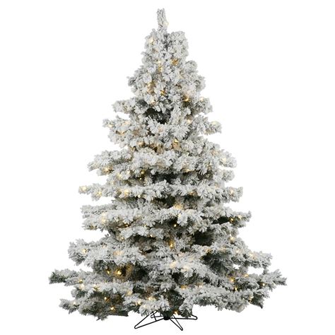 Vickerman Flocked Alaskan 75 White Artificial Christmas Tree With 900