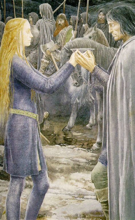 Lady Eowyn And Aragorn Take Leave By Alan Lee Aragorn Gandalf