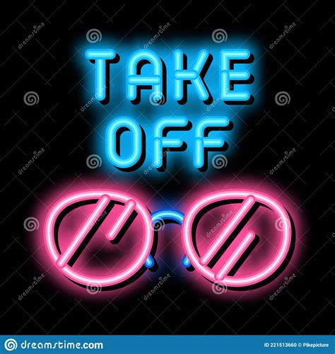 Take Off Glasses Neon Glow Icon Illustration Stock Vector Illustration Of Graphic Icon 221513660