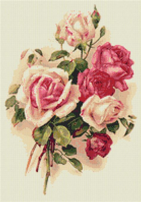 Rose Bouquet Counted Cross Stitch Pattern Embroidery Kits And How To