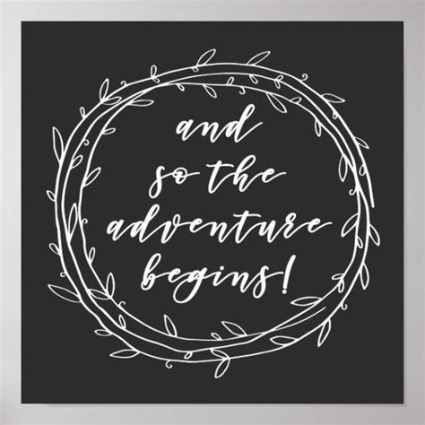And So The Adventure Begins Inspirational Quote Poster