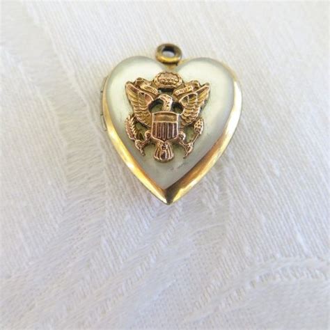 us army locket pendant sweetheart locket gold filled mother etsy heart shaped locket locket