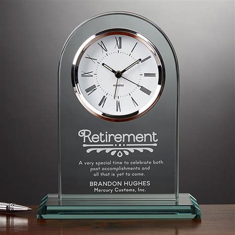 Engraved Glass Personalized Retirement Clock Timeless Recognition