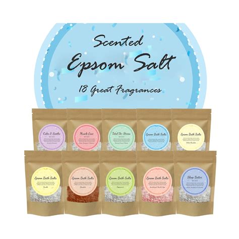 Scented Epsom Bath Salt Salts Soak 100g 100 Vegan Natural Etsy