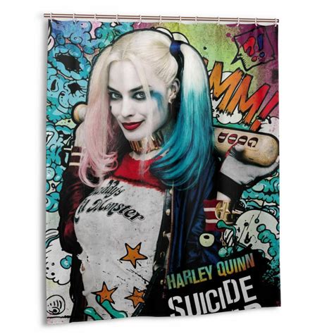 Suicide Squad Harley Quinn Waterproof Bathroom Shower Curtain With Hooks Custom Ebay