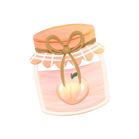 Cute Peach Jam Jar Stationary Sticker Oil Painting 21493669 Png