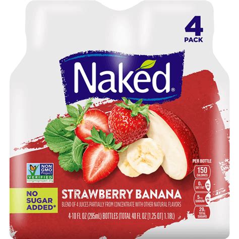Naked 100 Juice Blend Strawberry Banana 10 Fl Oz 4 Count Bottle Shop