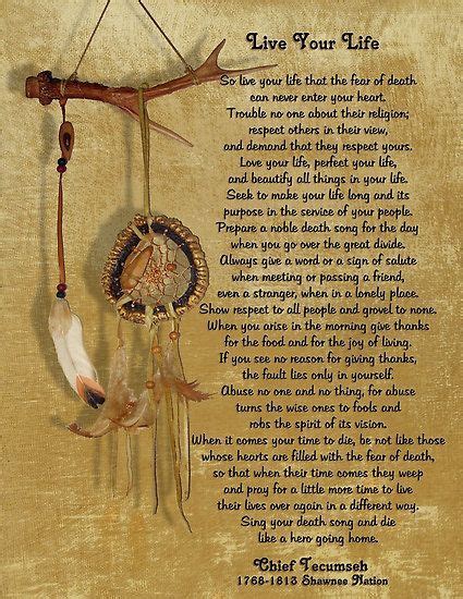 Live Your Life Chief Tecumseh Poem From Act Of Valor