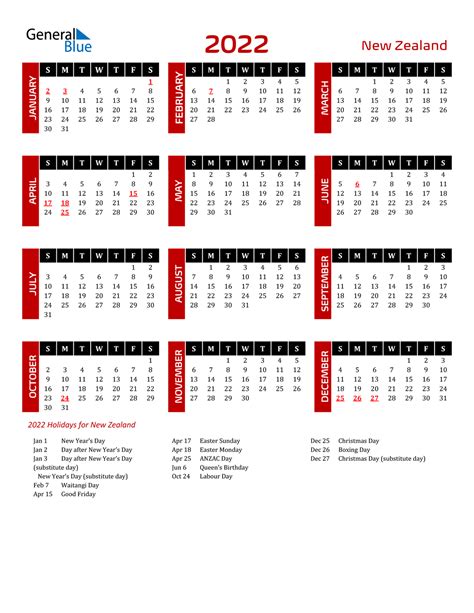 View 17 Free Printable 2022 Calendar With Holidays Nz Greatsockart
