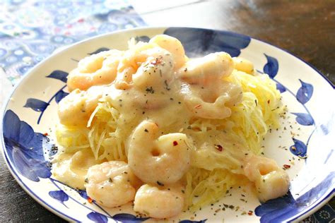 Light Shrimp Alfredo Spaghetti Squash Simply Taralynn Food