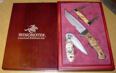 Winchester limited edition wood handle knife set 3 knives made in 2009. WINCHESTER-LIMITED-EDITION-2006-KNIFE-KNIVES-SET-3-Pcs-MINT-IN-THE-BOX | Knife, Knife sets ...
