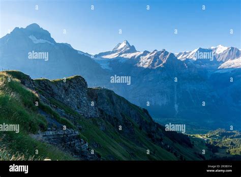 Stunning Alpine Panorama With Jungfraumoncheiger North Face And