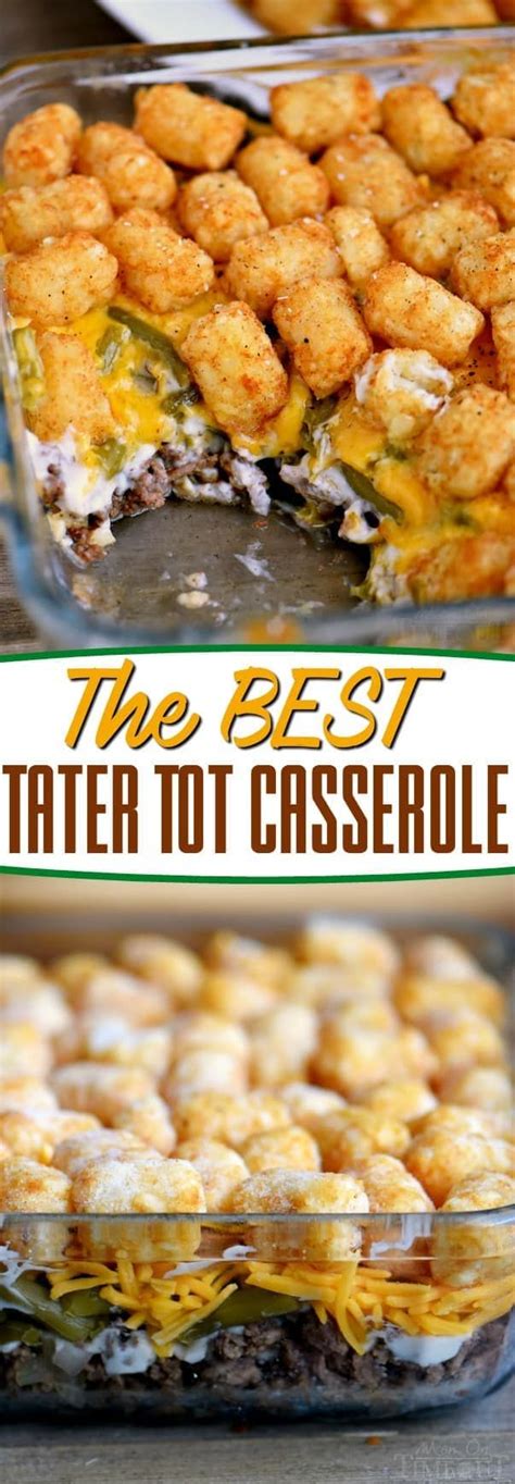 This version also has frozen peas, carrots, and corn, making it a great. Truly the BEST Tater Tot Casserole recipe around! Layers ...