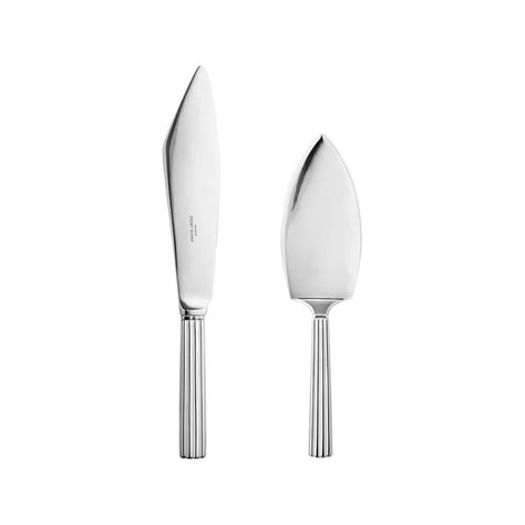 Georg Jensen Bernadotte Cake Spade And Knife Set In Stainless Steel At