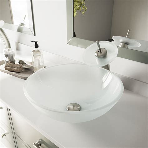 The sink is one of the most significant parts of the kitchen and it is the most homeowners choose the kitchen sinks made of the materials such as stainless steel, marble we also have other newest and trendy appeal of the white sink. VIGO Glass Vessel Bathroom Sink in White Frost with ...