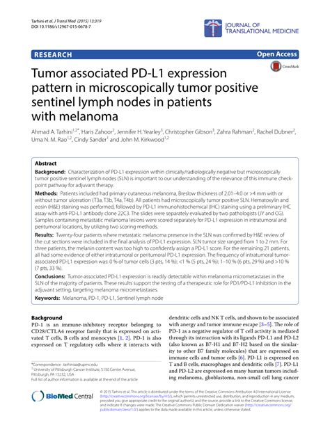 Pdf Abstract A90 Tumor Associated Pdl1 Expression Pattern In