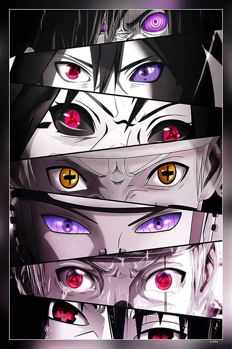 Poster World Naruto Eye Itachi Kakashi Madara Rinnegan Sabio Sasuke